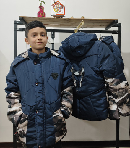 کاپشن طرح چریکی پسرانه نوجوان استر داخل خربزه ای