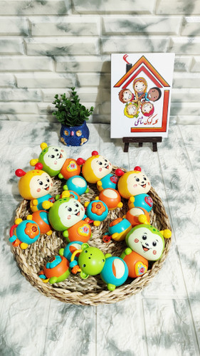 جغجغه کرم موزیکال چراغ دار با پخش موسیقی و صدای حیوانات_ اسباب بازی